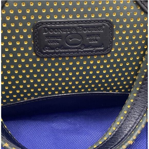 Dooney & Bourke Rare Vintage Cabrio Leather Bucket Bag Navy Blue Yellow‎ HTF - Picture 5 of 12